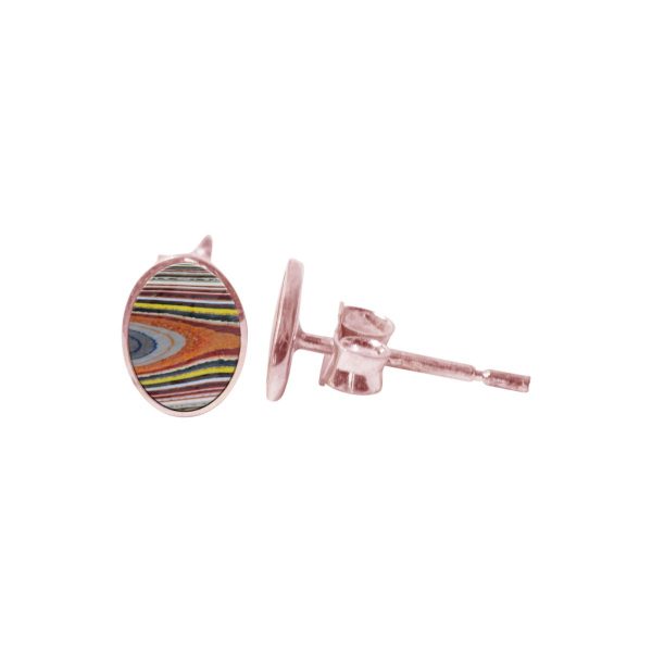 Rose Gold Fordite Stud Earrings