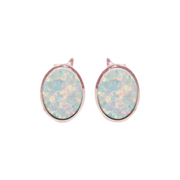 Rose Gold Oval Stud Earrings