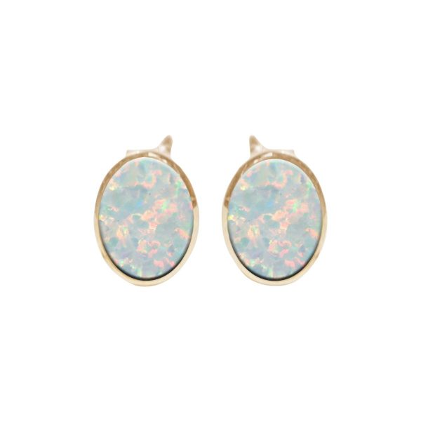 Gold Opalite Oval Studs