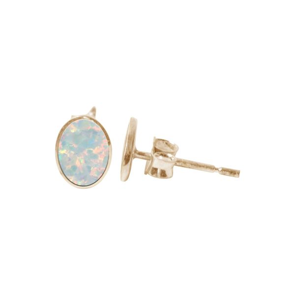 Gold Opalite Oval Studs