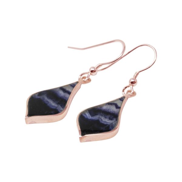 Rose Gold Blue John Drop Earrings