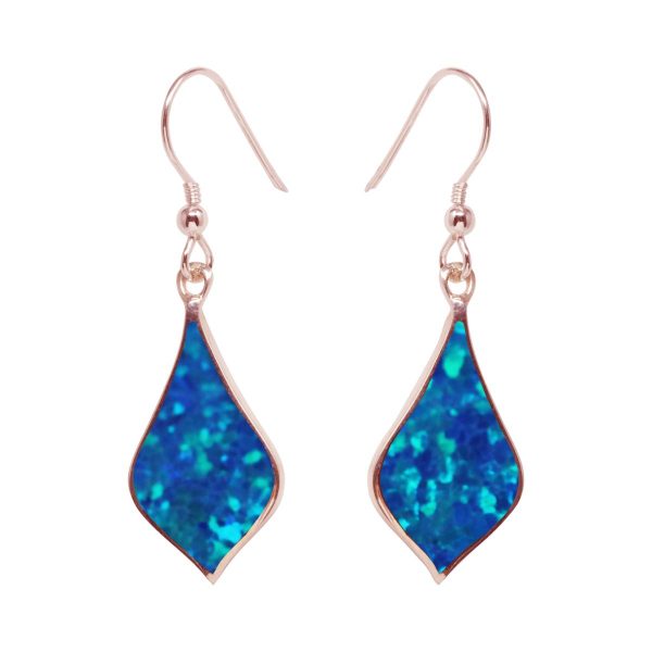 Rose Gold Opalite Cobalt Blue Drop Earrings