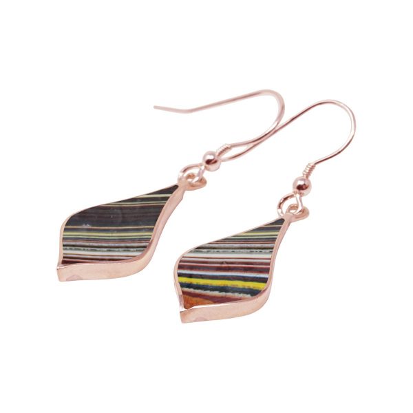 Rose Gold Fordite Drop Earrings