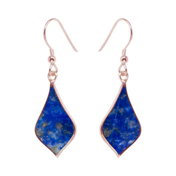 Rose Gold Lapis Drop Earrings