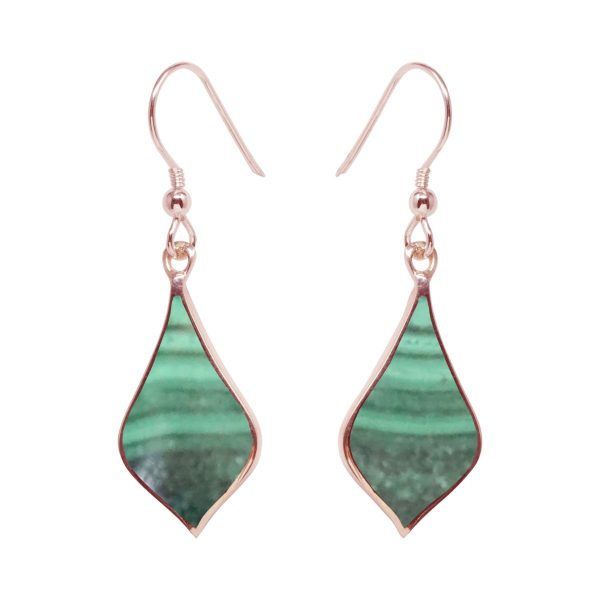 Rose Gold Malachite Drop Earrings