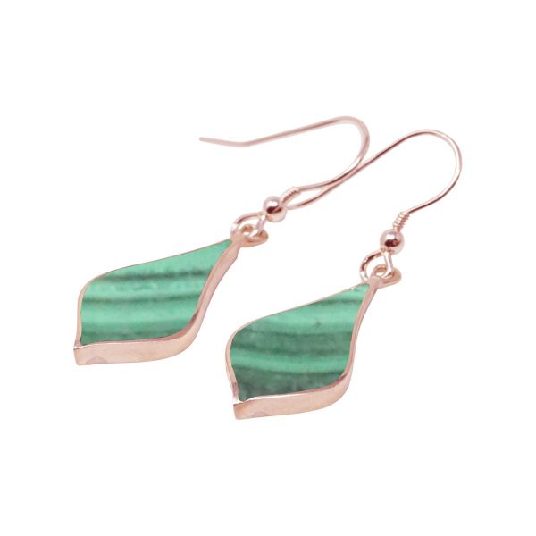 Rose Gold Malachite Drop Earrings