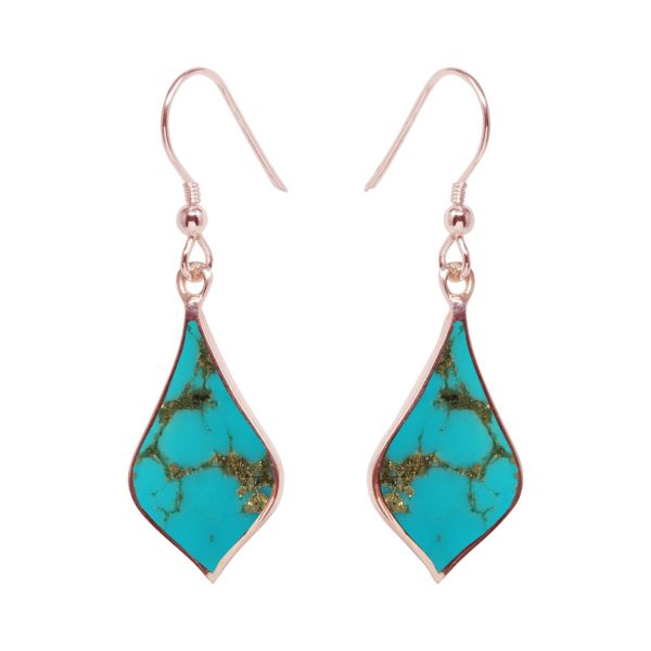 Rose Gold Turquoise Drop Earrings