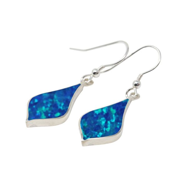 Silver Opalite Cobalt Blue Drop Earrings