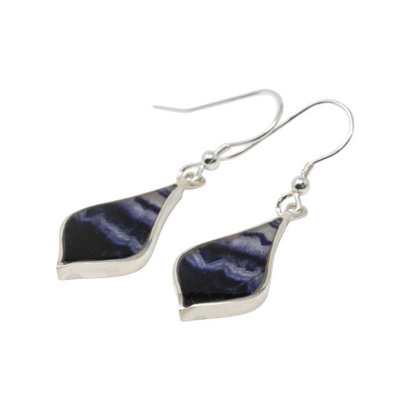 White Gold Blue John Drop Earrings