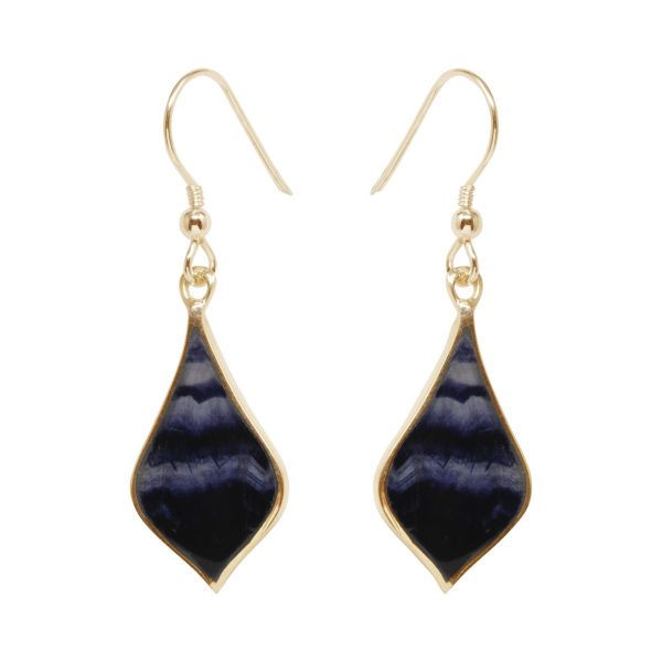 Gold Blue John Drop Earrings