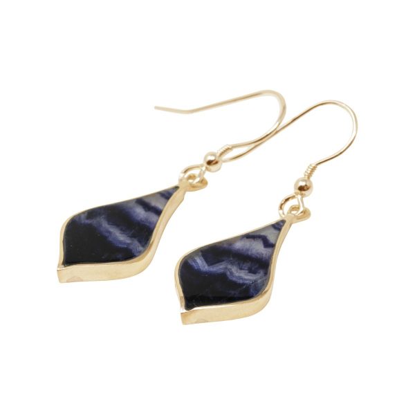 Gold Blue John Drop Earrings