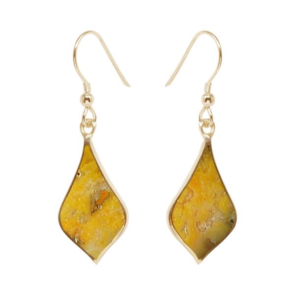 Gold Bumblebee Jasper Drop Earrings