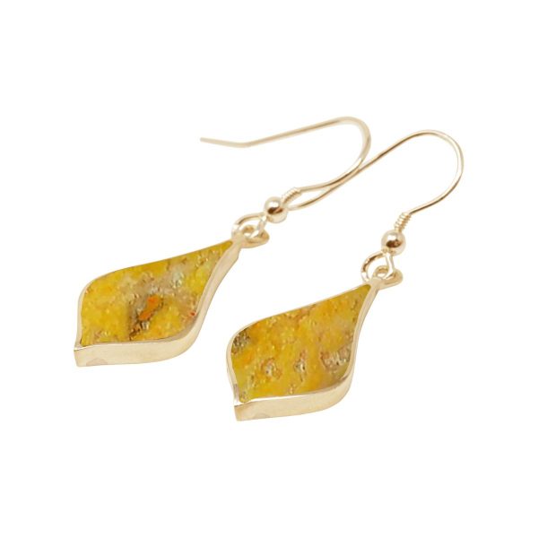 Gold Bumblebee Jasper Drop Earrings