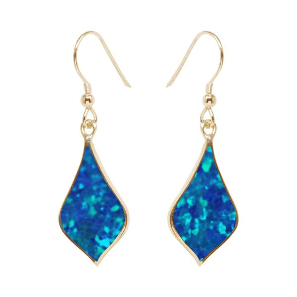 Gold Cobalt Blue Drop Earrings