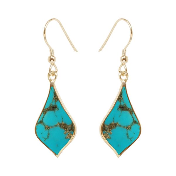 Gold Turquoise Drop Earrings