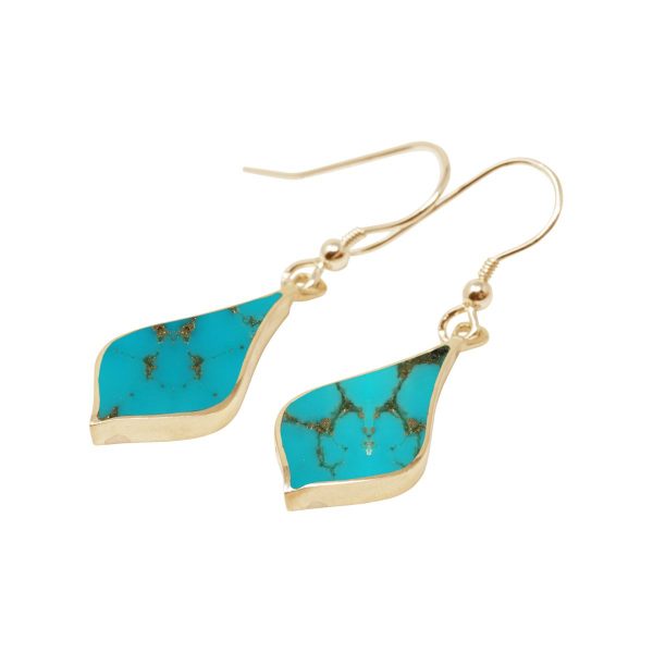 Gold Turquoise Drop Earrings