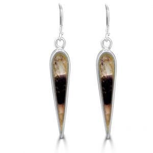 Stalactite Drop Earrings in silver with blue john