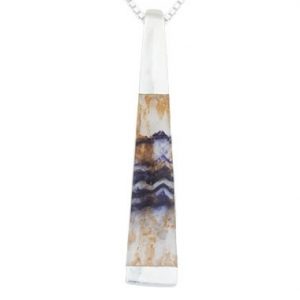 INP317- Tapered Pendant in Silver with Blue John