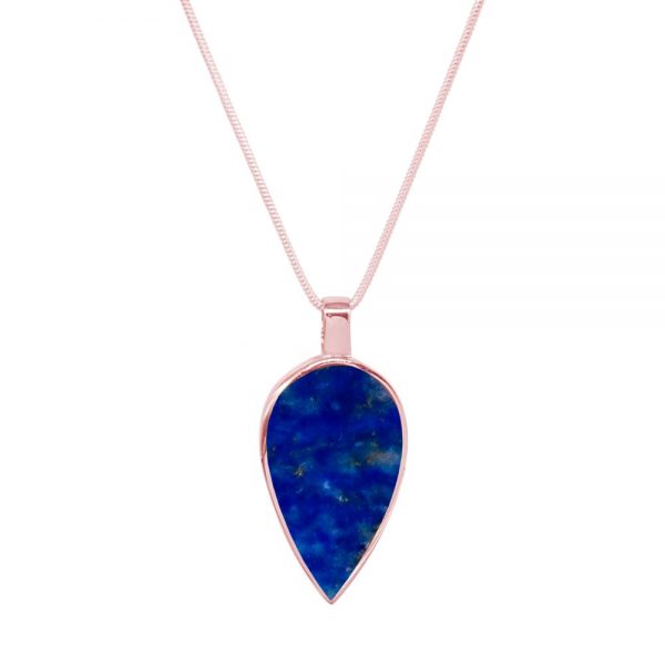 Rose Gold Lapis Pendant