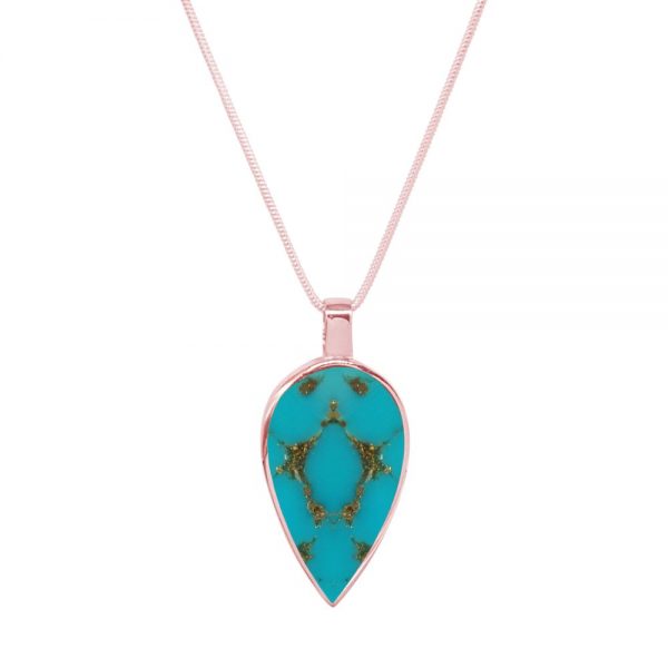 Rose Gold Turquoise Pendant