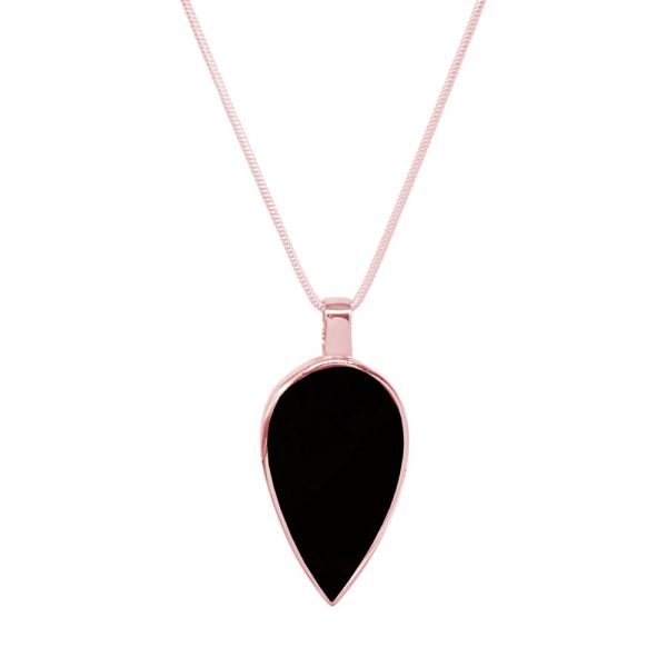 Rose Gold Whitby Jet Pendant