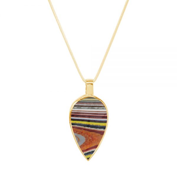 Yellow Gold Fordite Pendant