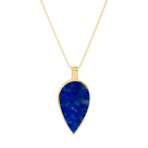 Yellow Gold Lapis Pendant