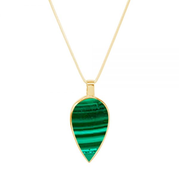 Yellow Gold Malachite Pendant