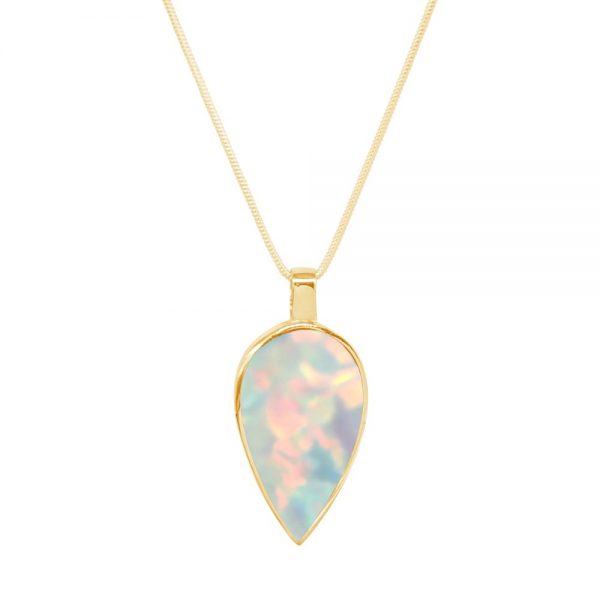 Yellow Gold Opalite Sun Ice Pendant