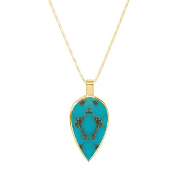 Yellow Gold Turquoise Pendnt