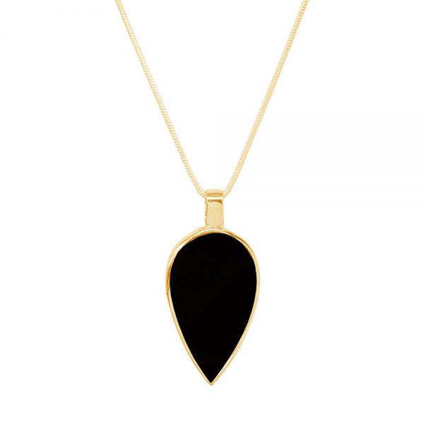 Yellow Gold Whitby Jet Pendant