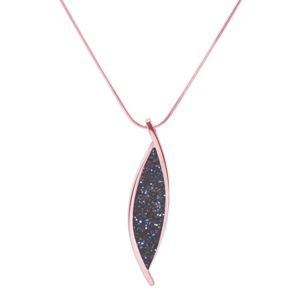 Rose Gold Blue Goldstone Pendant