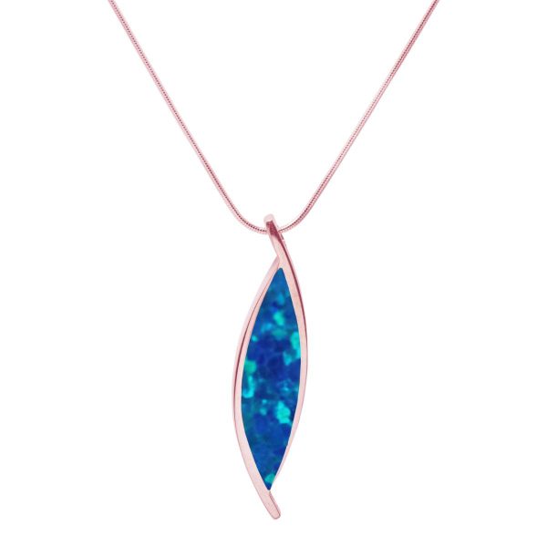 Rose Gold Cobalt Blue Opalite Pendant