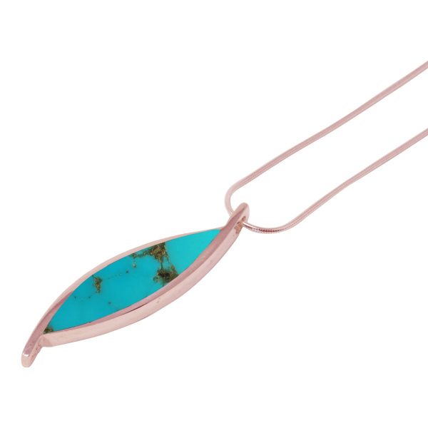 Rose Gold Turquoise Pendant