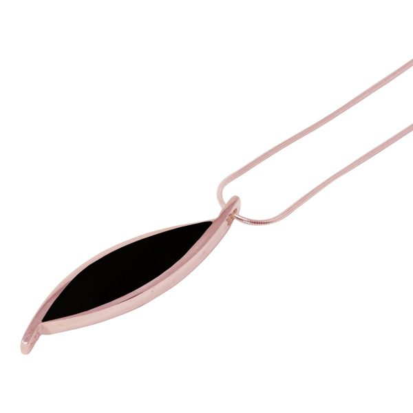 Rose Gold Whitby Jet Pendant