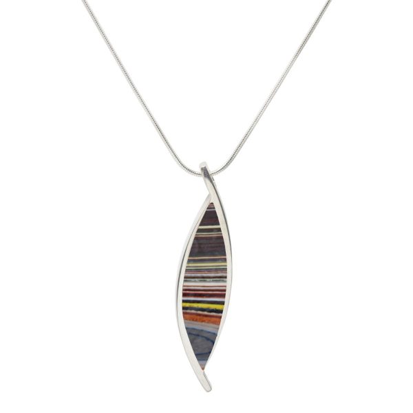 Silver Fordite Pendant