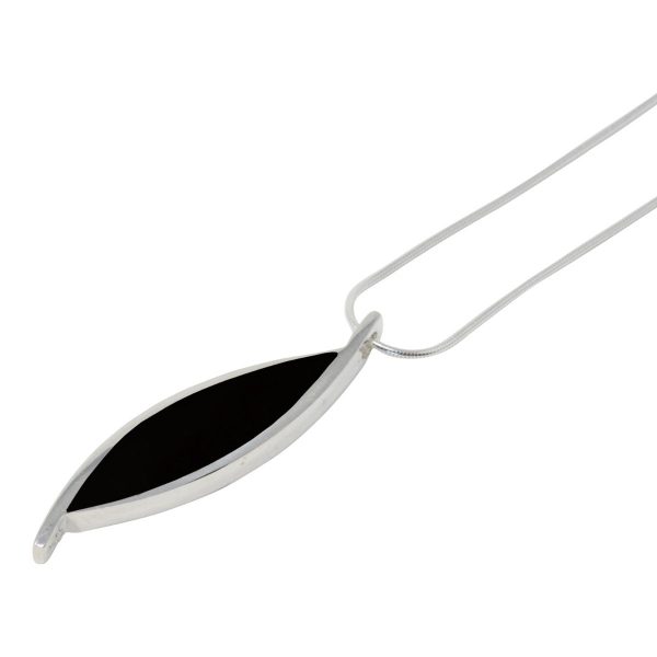 Silver Whitby Jet Pendant