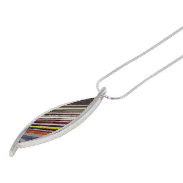 White Gold Fordite Pendant