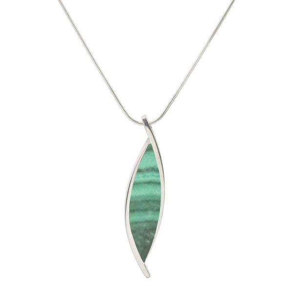 White Gold Malachite Pendant