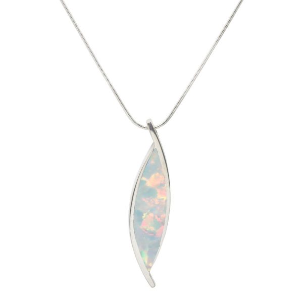 White Gold Opalite Sun Ice Pendant