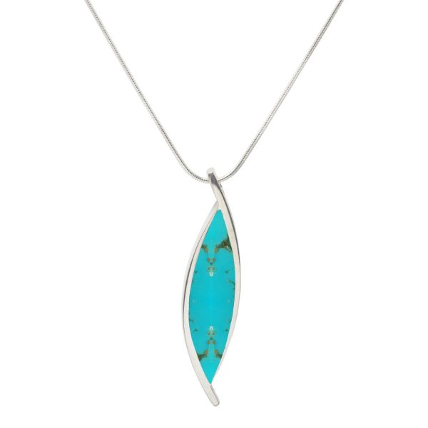 White Gold Turquoise Pendant