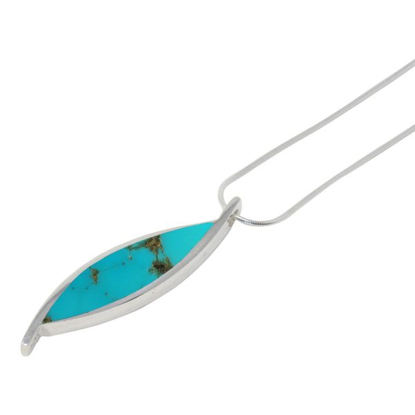 White Gold Turquoise Pendant