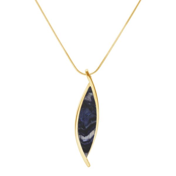 Yellow Gold Blue John Pendant