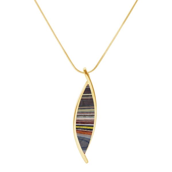 Yellow Gold Fordite Pendant