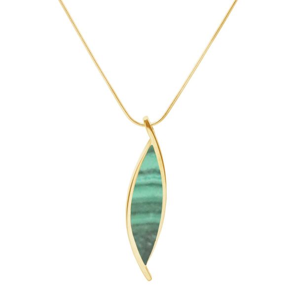 Yellow Gold Malachite Pendant