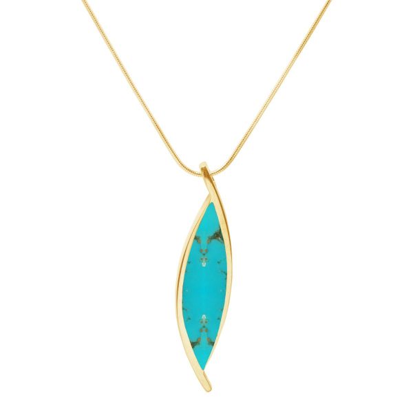 Yellow Gold Turquoise Pendant