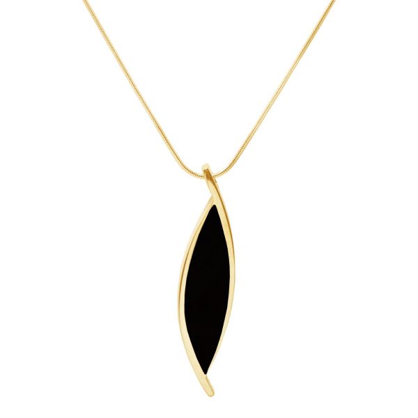 Yellow Gold Whitby Jet Pendant