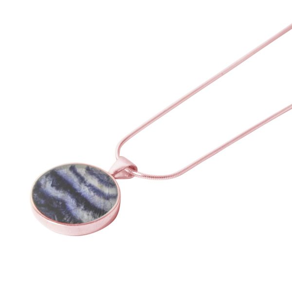 Rose Gold Blue John Round Pendant