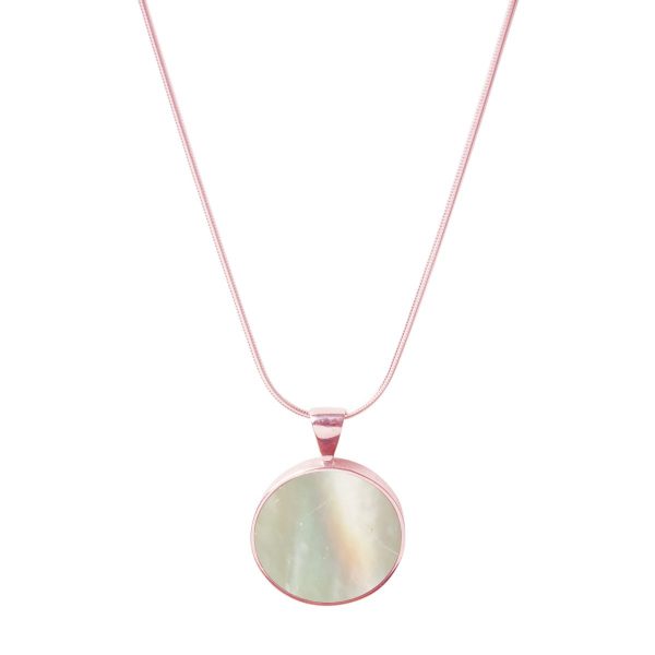 Rose Gold Mother of Pearl Round Pendant