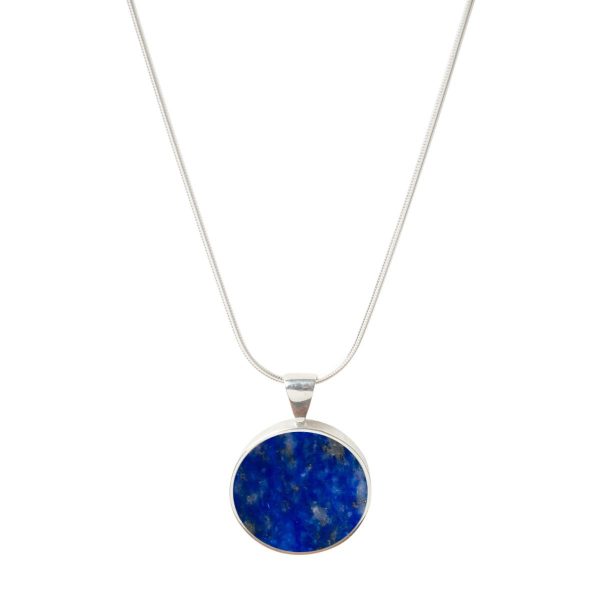 Silver Lapis Round Pendant